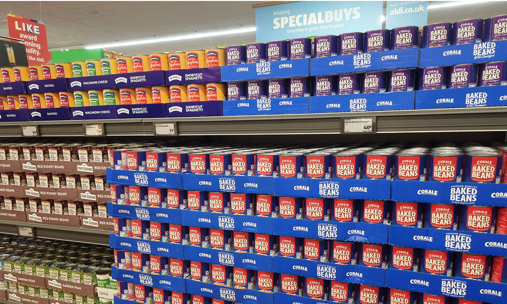 Aldi removes all plastic from its multipack baked beans