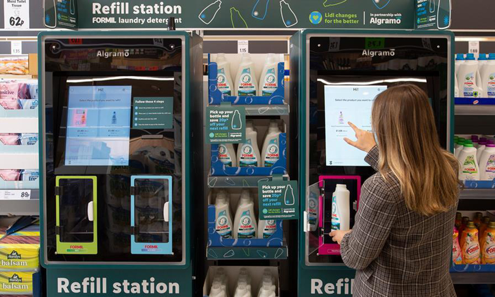 Lidl launches new “smart” laundry detergent refill station in store