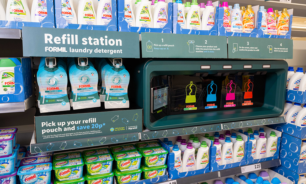 Lidl first UK supermarket to trial onshelf smart refills